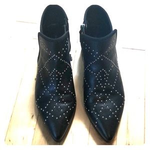 Black rivet booties